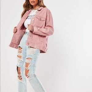 Missguided Oversized Pink Jean Jacket